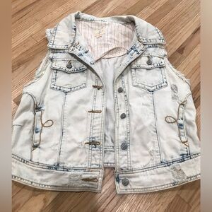 Distressed Denim Vest
